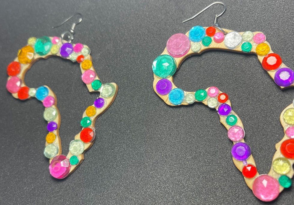 Thumbnail: Custom Colorful Africa Earrings
