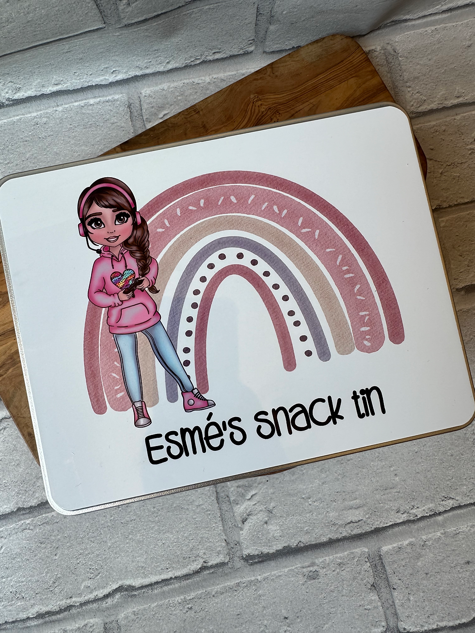Girls Personalised Gaming Snack Tin
