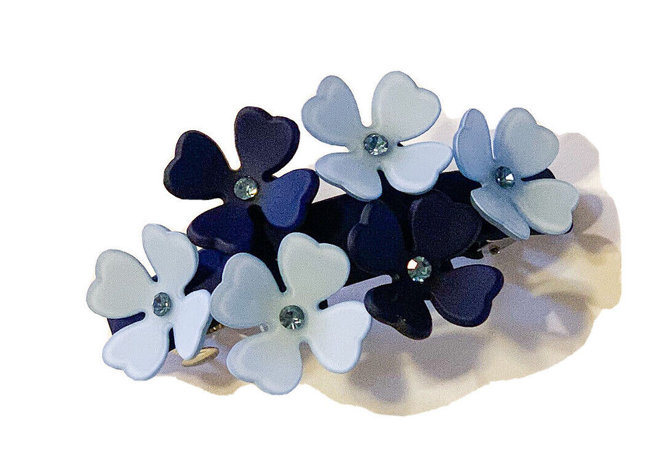 Thumbnail: 1 pc of Acrylic Rhinestone Flower Design 3” Hair Barrette Clip