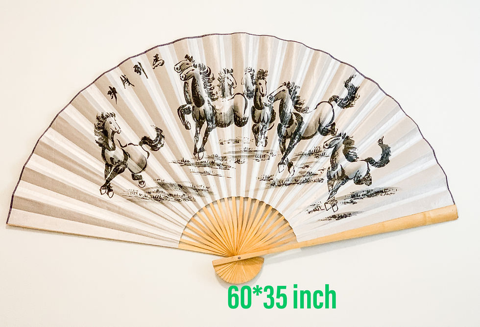 Thumbnail: copy of Large 35"*60 inch Oriental ChineseDecorative Home Deco Wall Hanging Fan