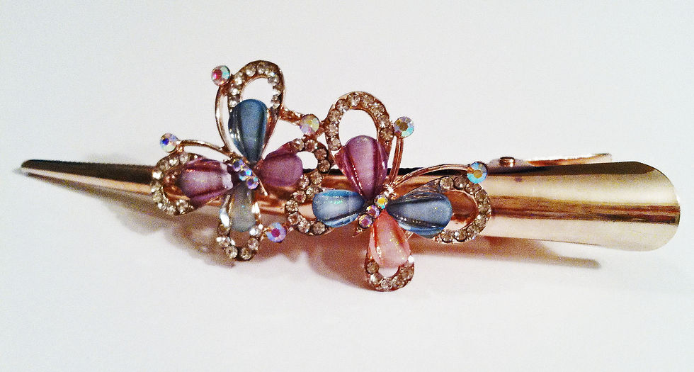 Thumbnail: Butterfly  Design Hair Clip Crafted with Imitation Crystal Beads and Rhinestones