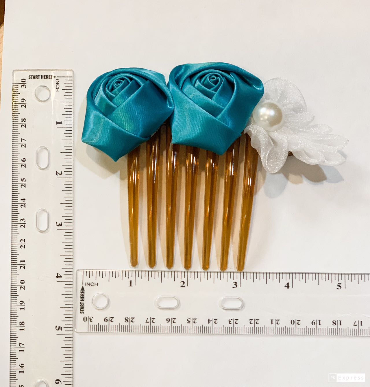 1 pc of Satin Silk Rose Flower Bud Japanese Kanzashi Bridal Hair Comb