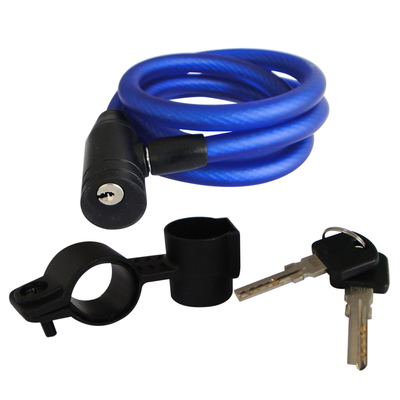 Candado BENOTTO Espiral 12x1200 2xLlaves Azul TY506