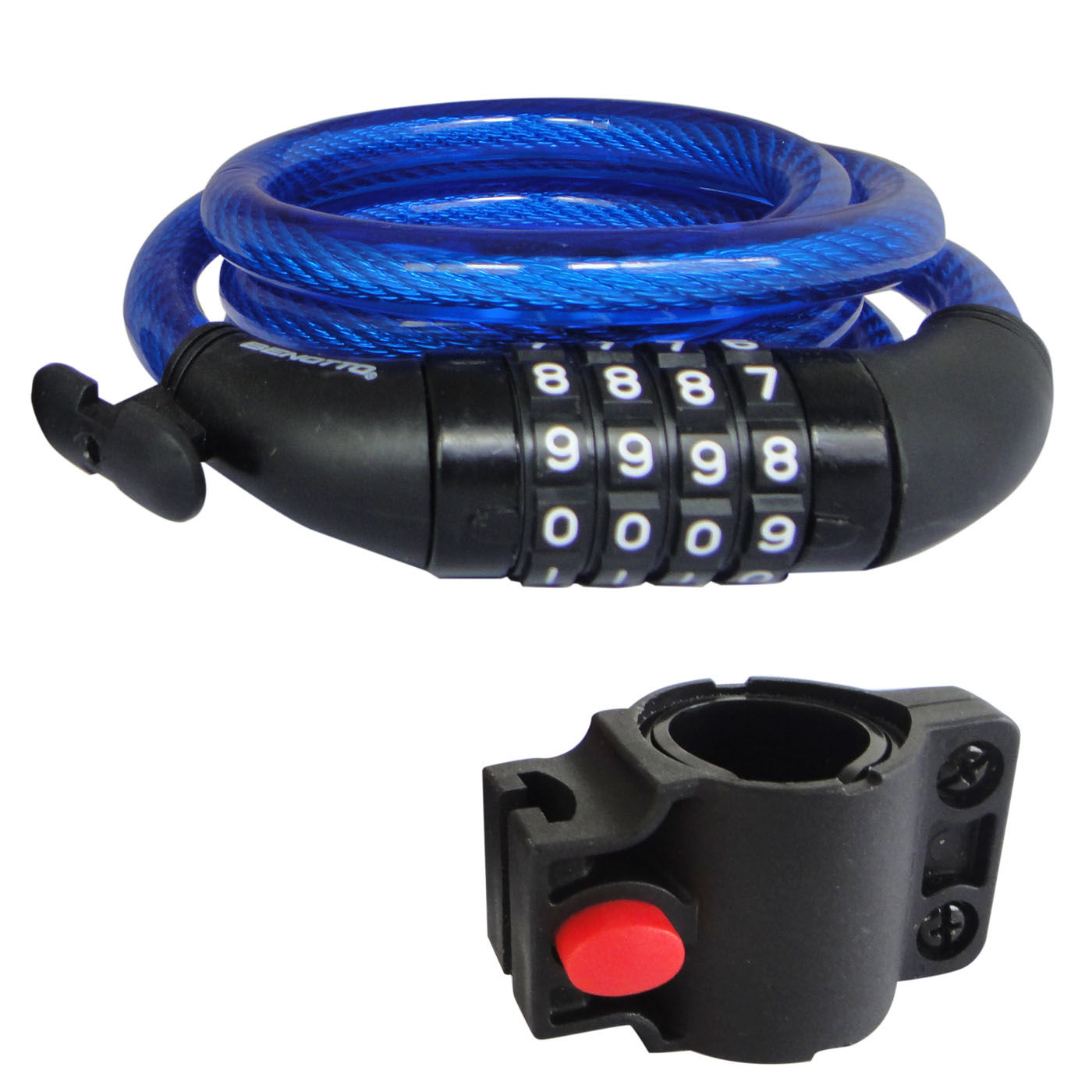 Candado BENOTTO Espiral 12x1800mm Combinación Azul TY5231