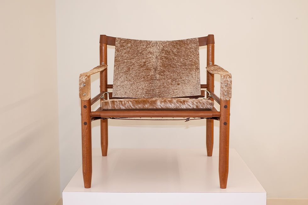 Thumbnail: Caramel Speckle Cowhide Safari Chair