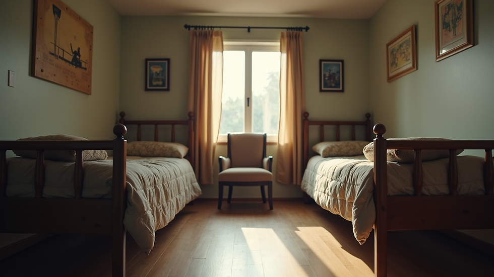 Eye-level view of a cozy shelter room prepared for veterans