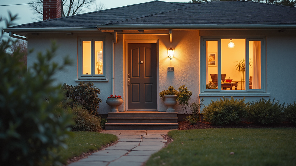 Eye-level view of a cozy veteran housing unit with a welcoming entrance