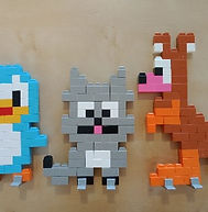 Jeu de construction avec briques colorées