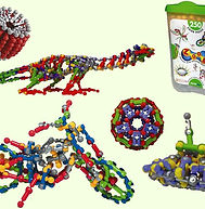 Jeu de construction avec accroches acticulées