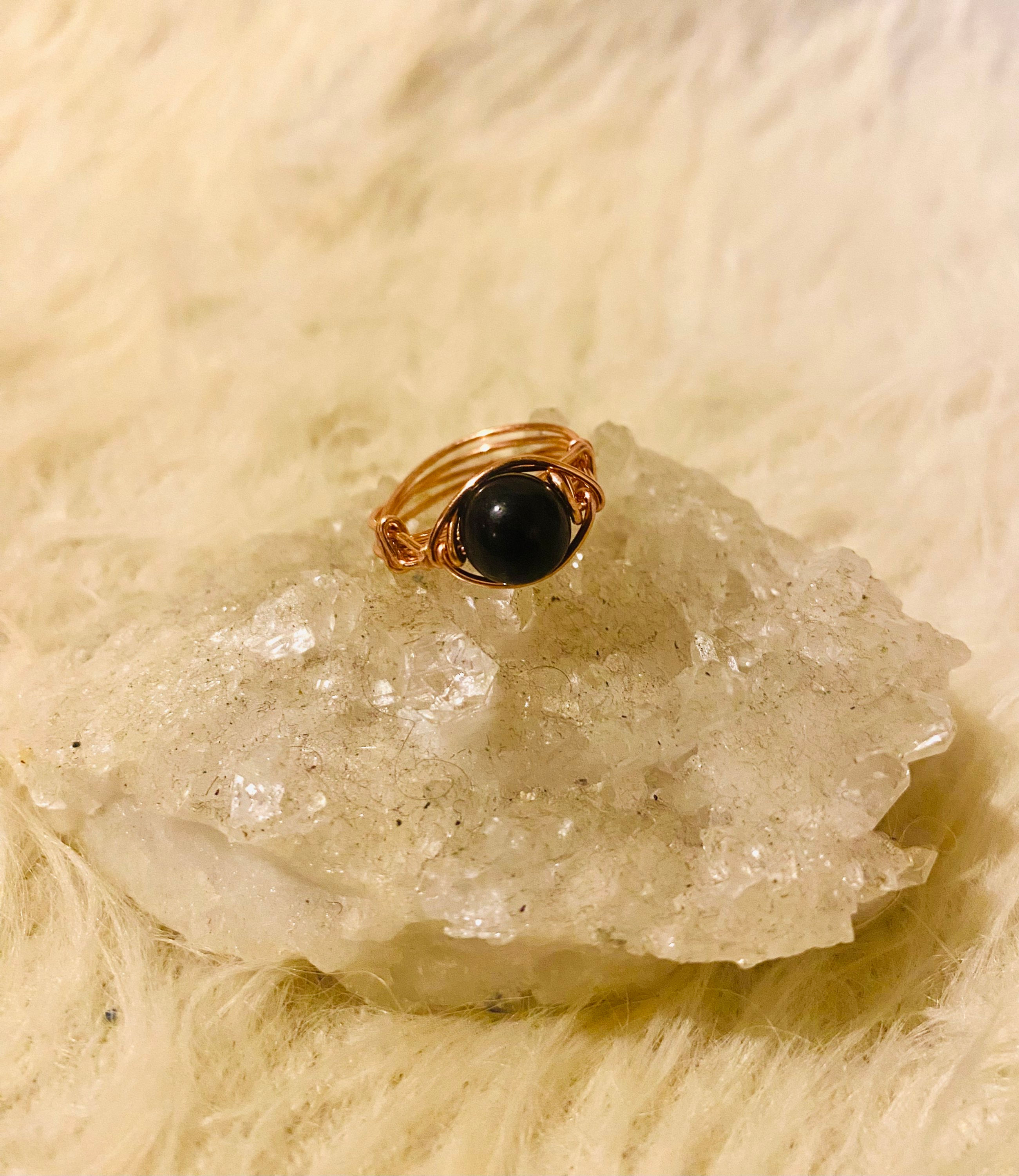RINGS: Black Obsidian w/ Copper (Various Size)