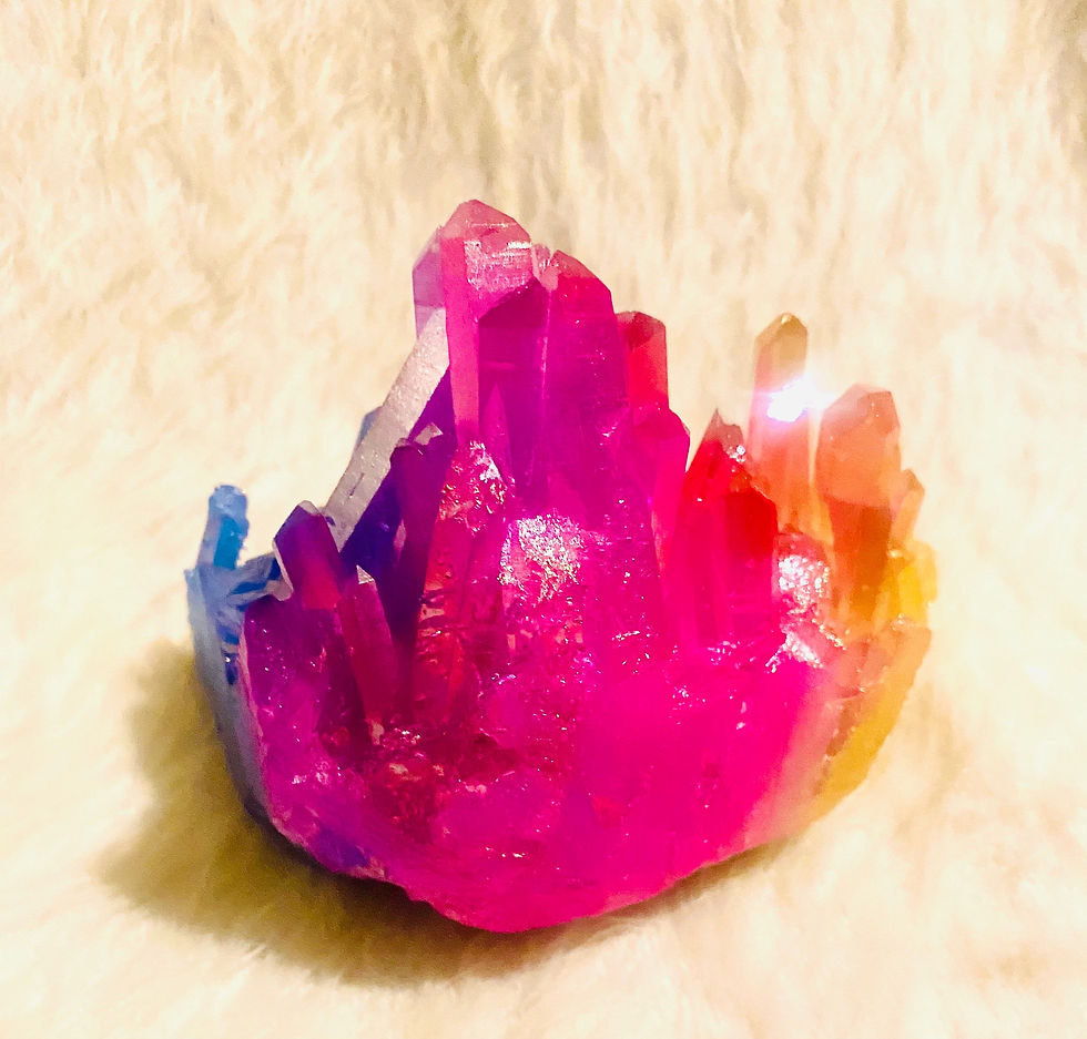 Thumbnail: Colorful Aura Quartz Bismuth Crystal 2.17lb (Rare)