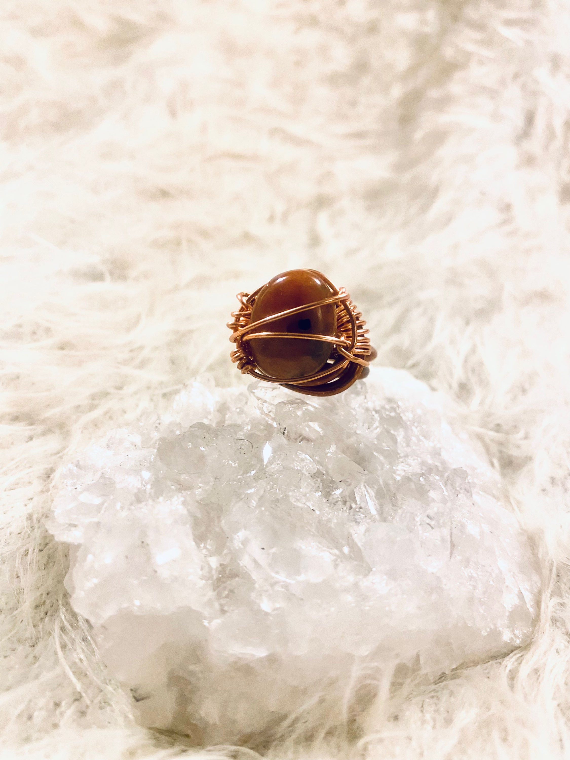 RINGS:Sunstone Copper Ring Size 5