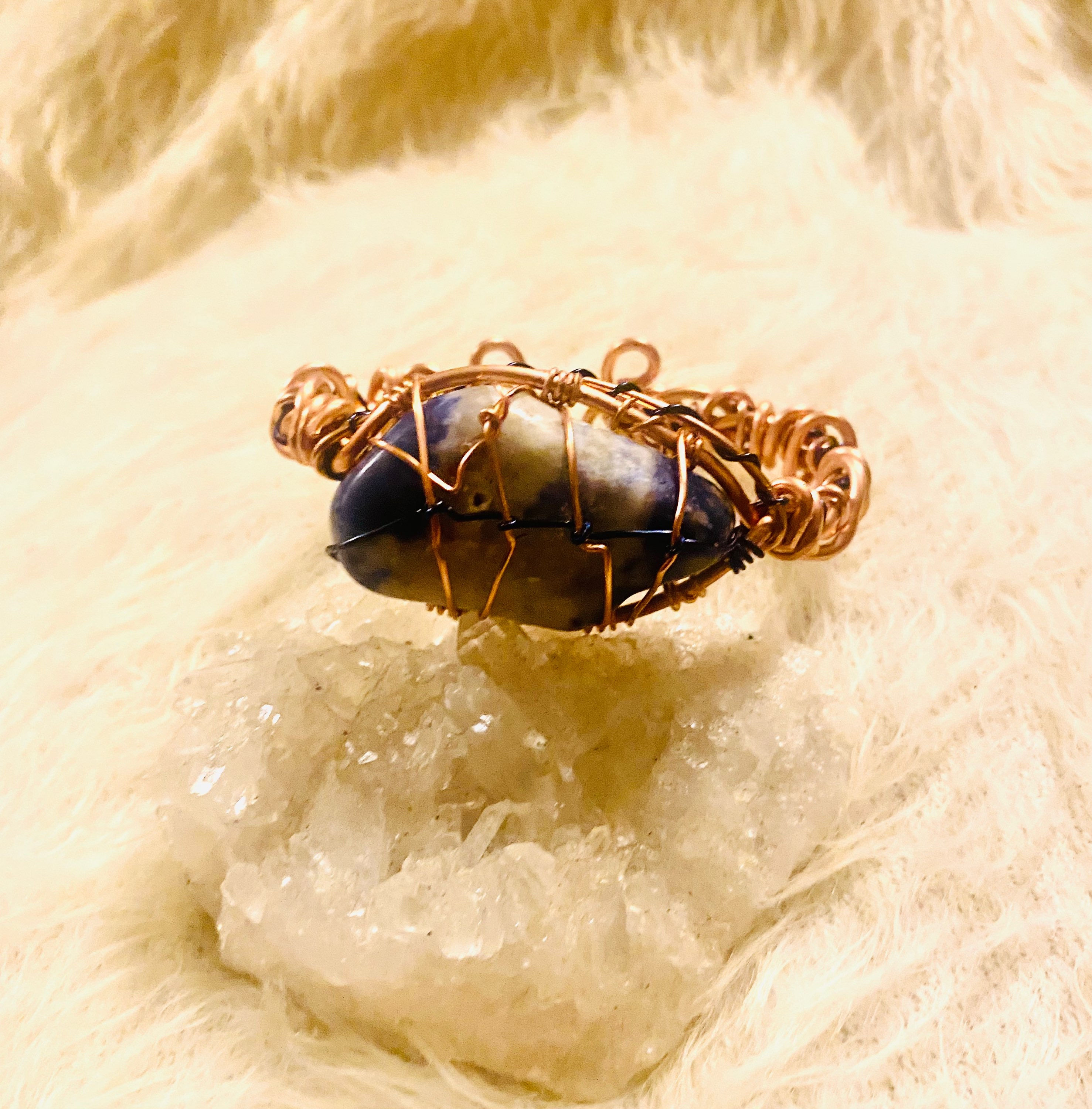 Sodalite Copper Bracelet (XL) 6.5 inch