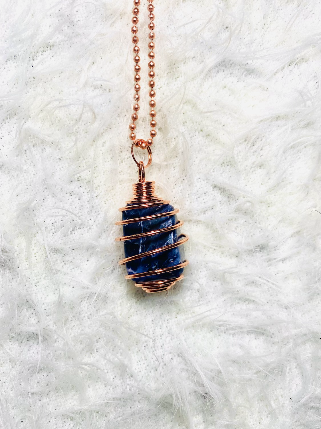 Sodalite Copper Cage Pendant