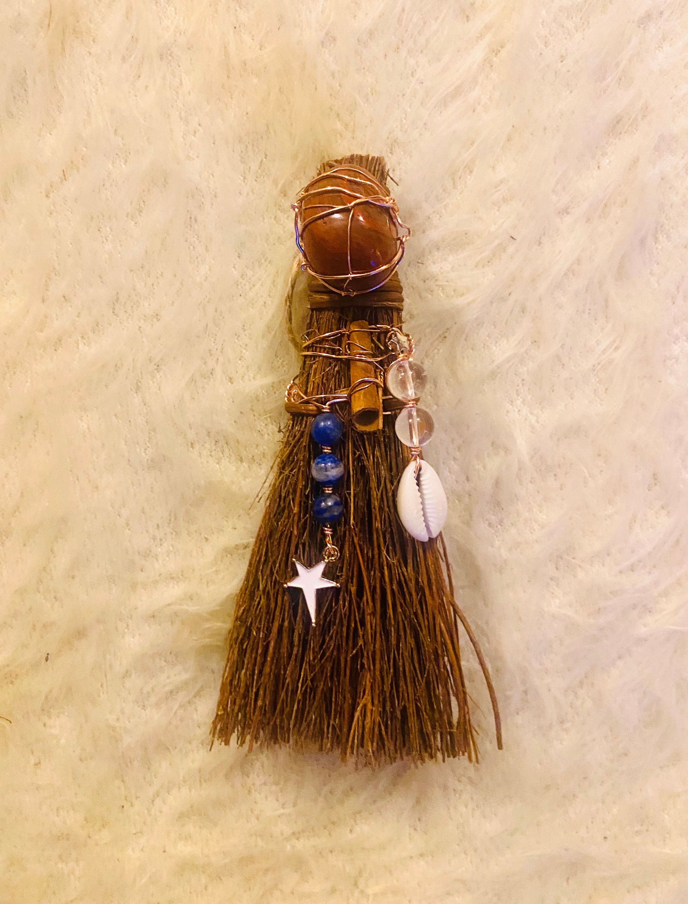 Cinnamon Broom|Red Jasper|Red White Blue Broom