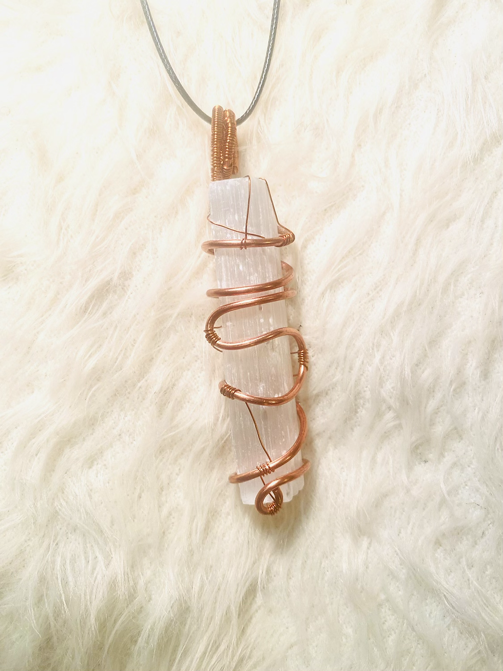 Thumbnail: Large Selenite Wand w/ Copper
