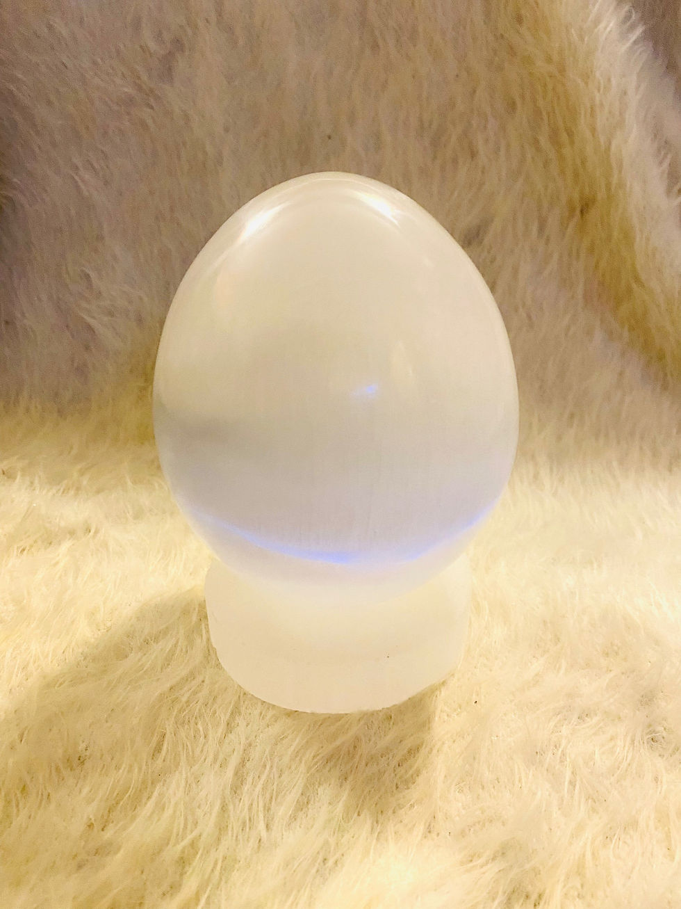 Thumbnail: Selenite Egg with Selenite Ring Stand (X-Large)