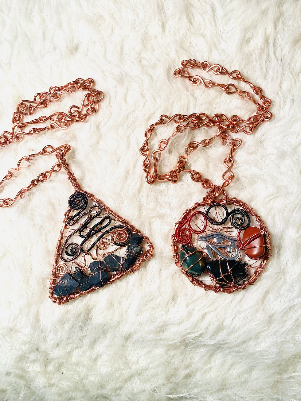 Thumbnail: Shungite Large Pyramid Copper Pendant 5G Protector