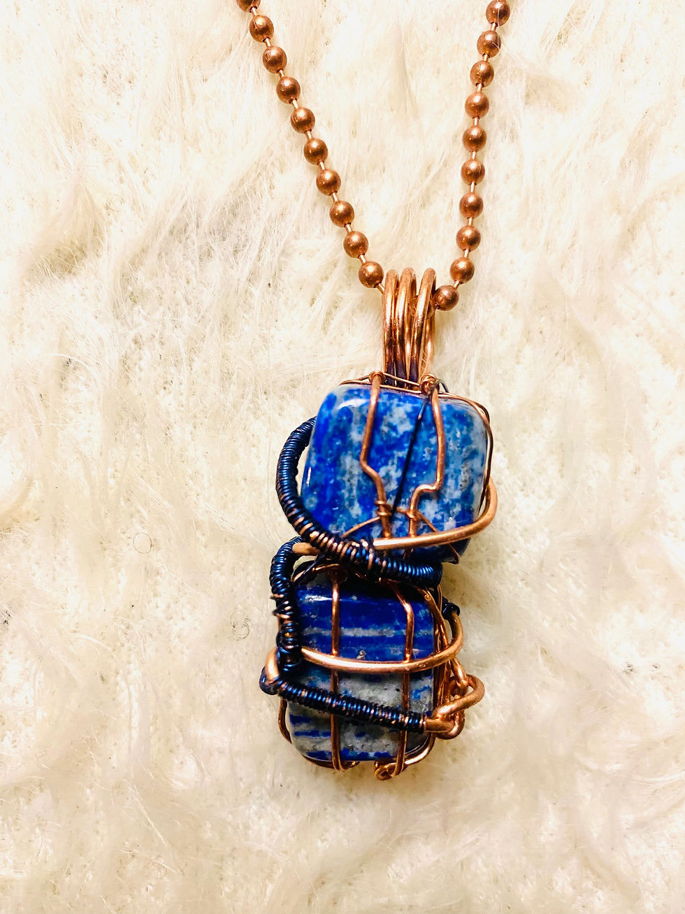 2 Stone Lapis Lazuli Necklace