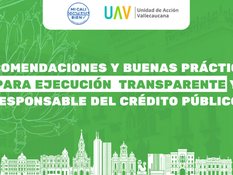 UAV y Mi Cali Contrata Bien proponen buenas prácticas para ejecución transparente del crédito público autorizado a la Alcaldía.