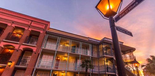 View of one of Port Orleans French Quarters street corners.