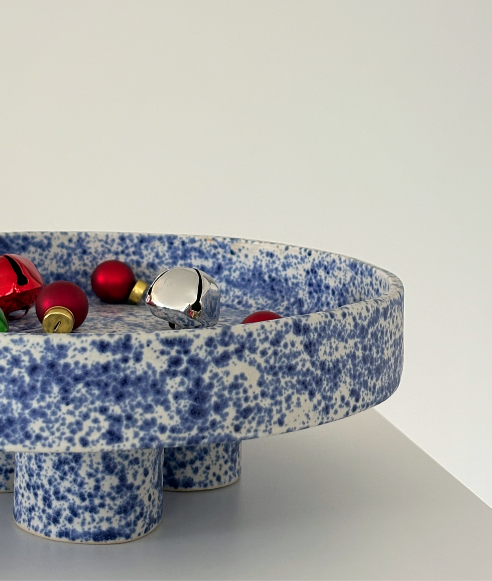 Miniature : Plat sur pieds - Eclat de bleu
