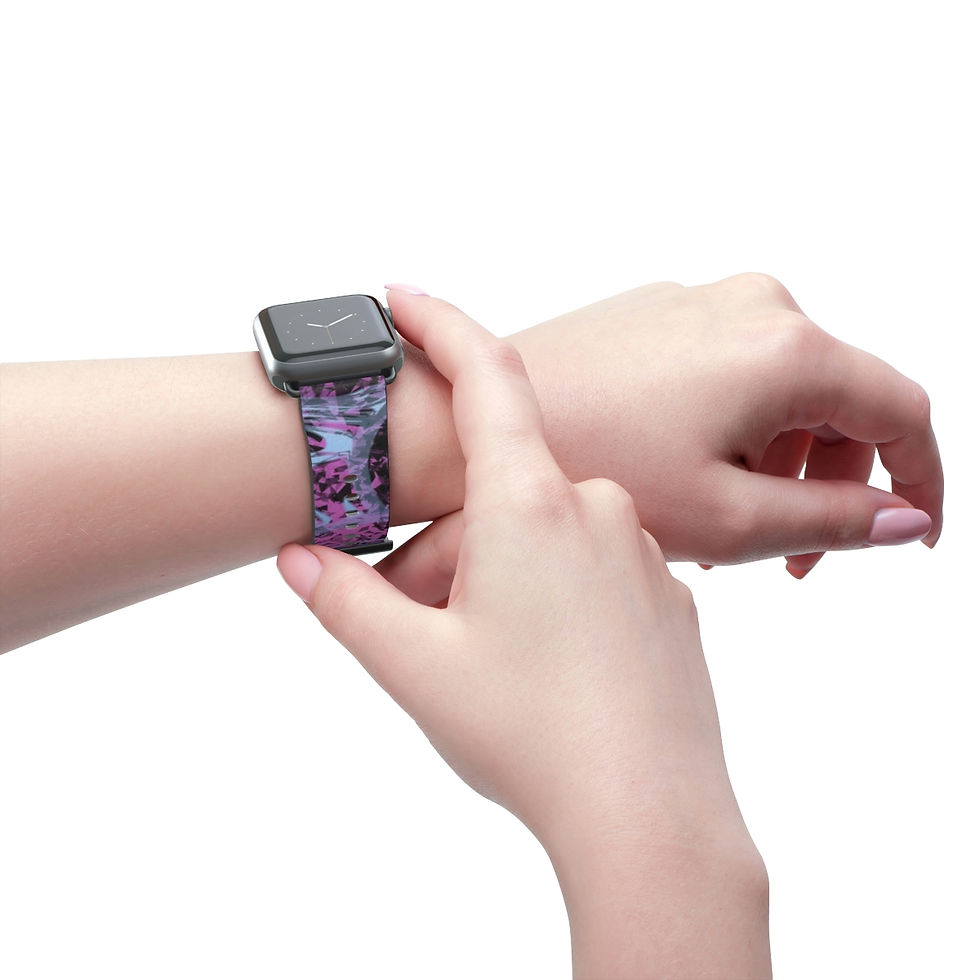 Thumbnail: Glowing Ghost Spiral Gears Apple Leather Watch Band