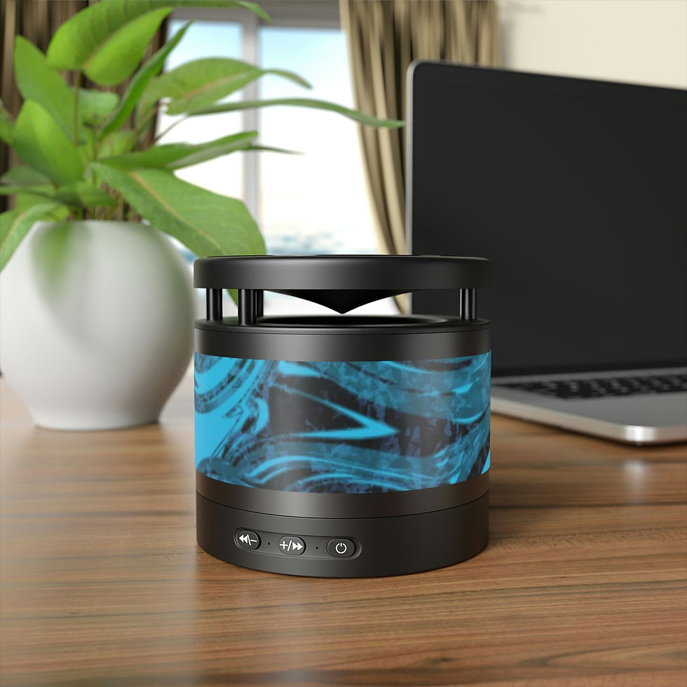 Thumbnail: Sapphire Spiral Gears Metal Bluetooth Speaker and Wireless Charging Pad
