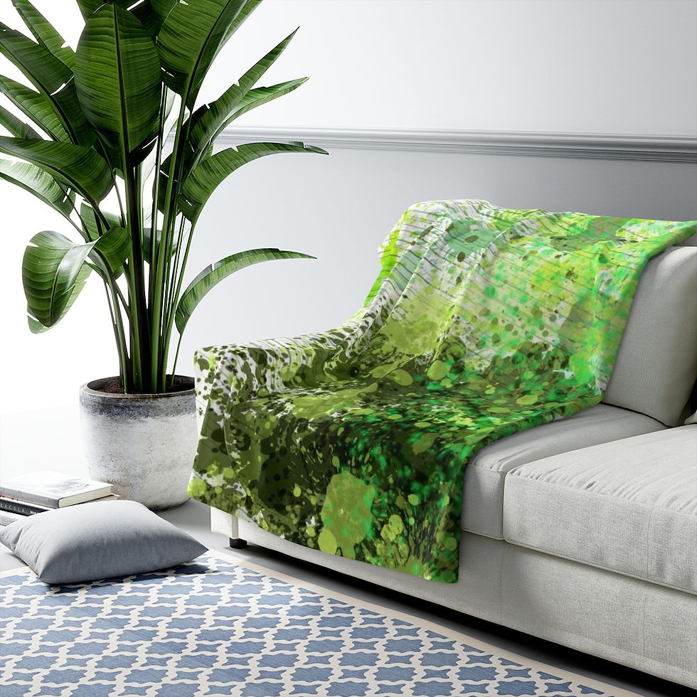 Thumbnail: Fuzzy Green Tree Sherpa Fleece Blanket