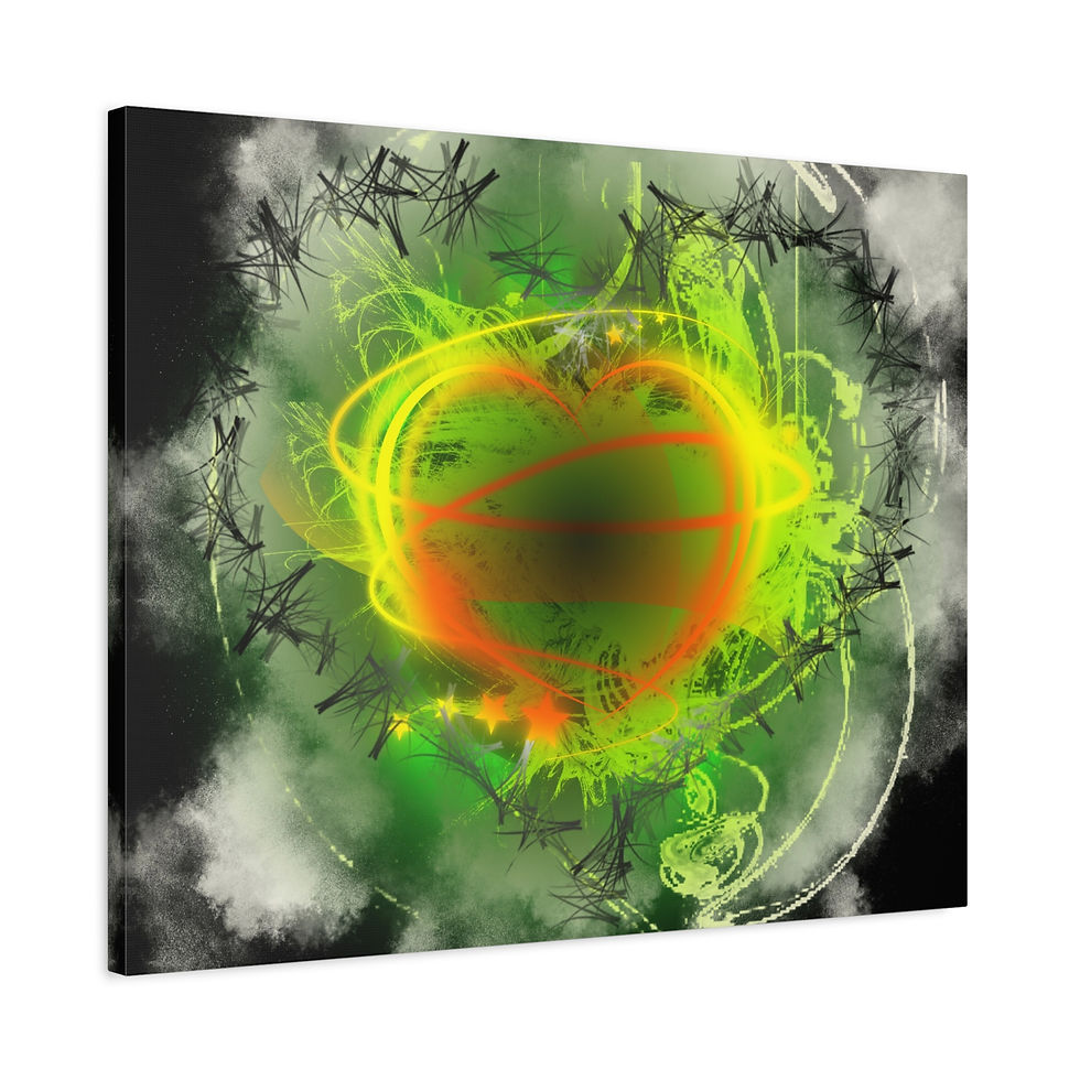 Thumbnail: Neon Heart Burst Canvas Gallery Wraps