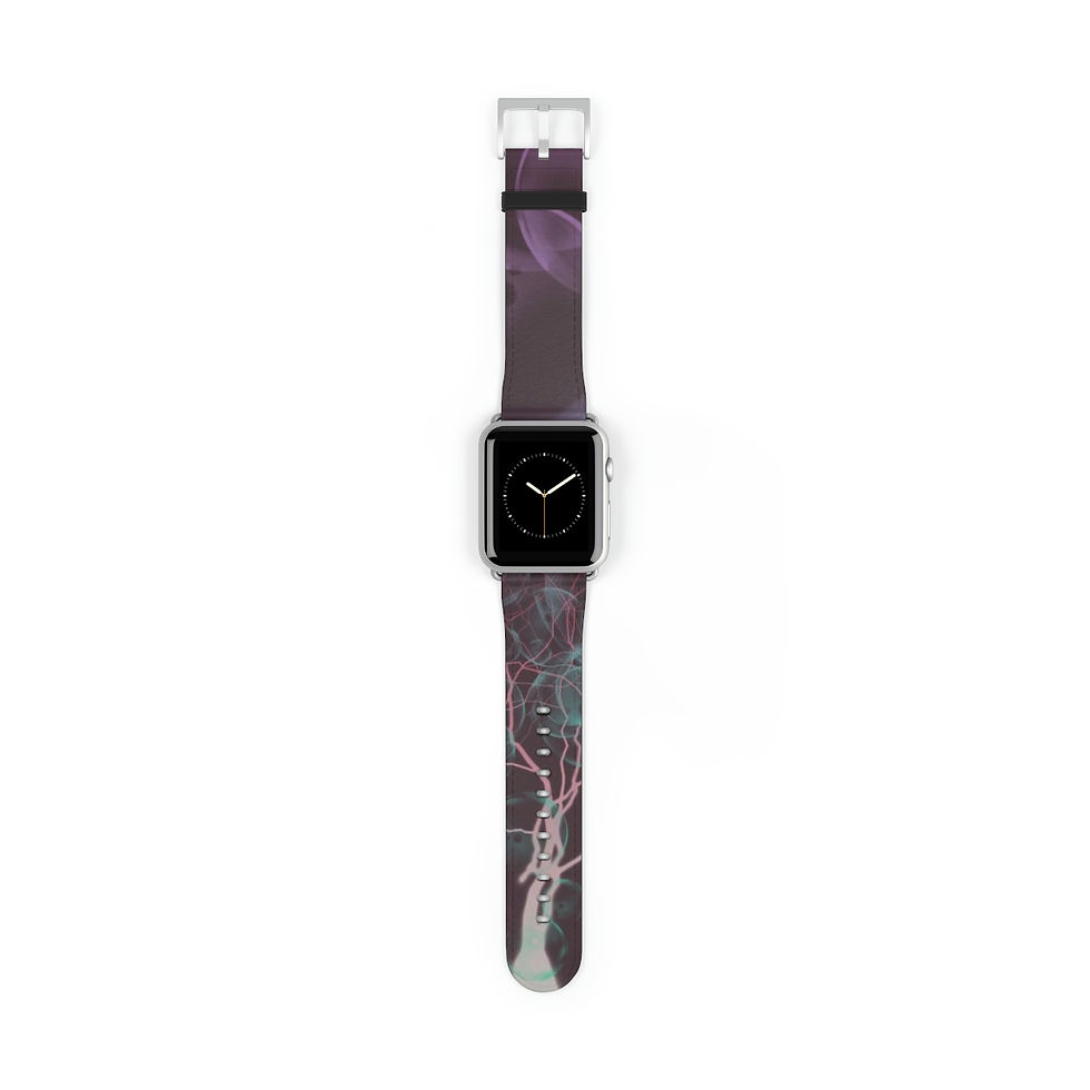 Thumbnail: Poly-Chromatic Peace Apple Leather Watch Band