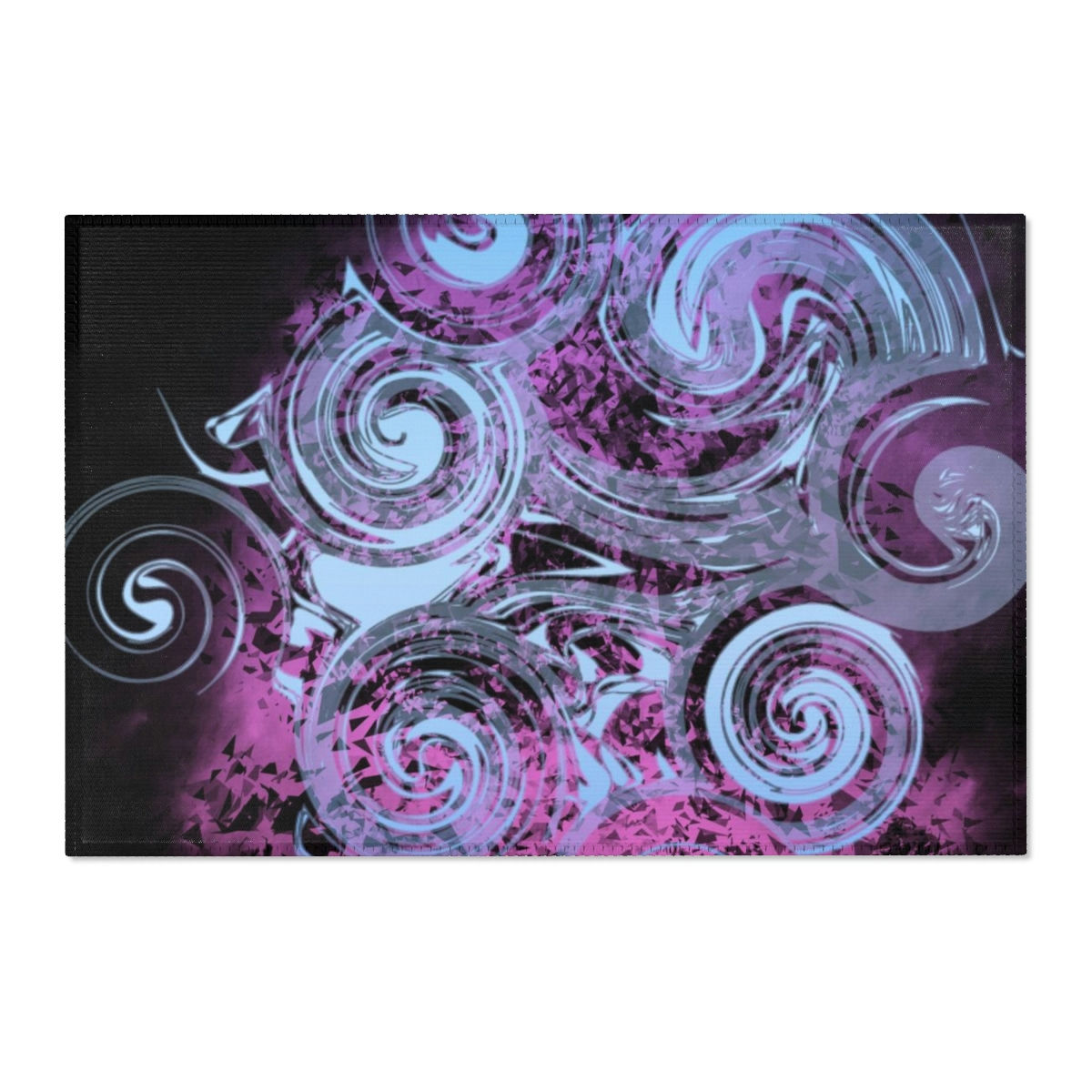 Glowing Ghost Spiral Gears Area Rugs