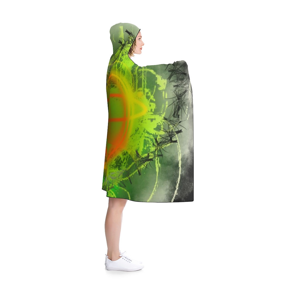 Thumbnail: Neon Heart Burst Hooded Blanket
