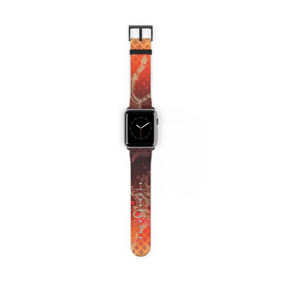 Volcanic Rush Waves Apple Leather Watch Band
