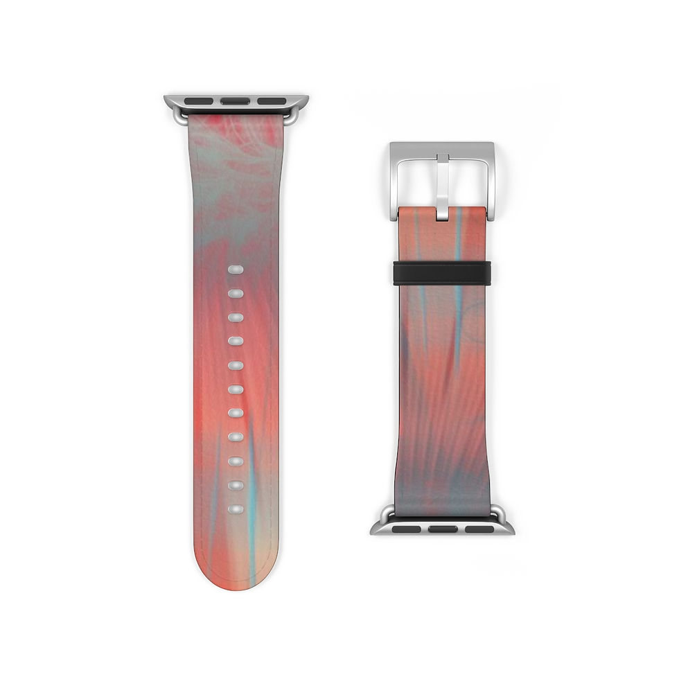 Thumbnail: Silvery Starlight Apple Leather Watch Band