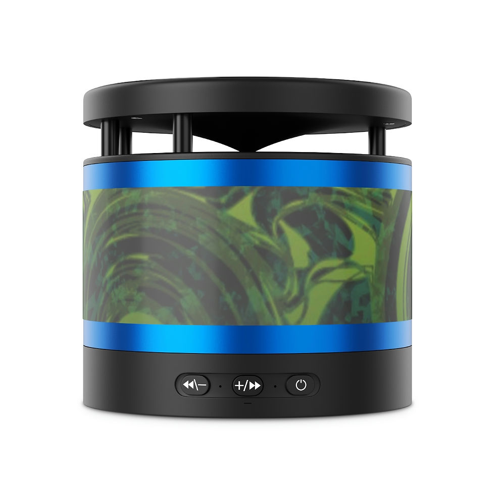 Thumbnail: Lime Spiral Gears Metal Bluetooth Speaker and Wireless Charging Pad