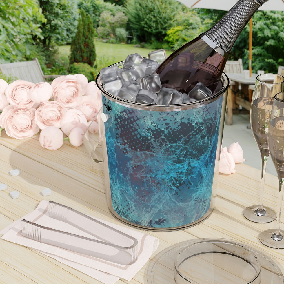Thumbnail: Metallic Mystery Waves Ice Bucket with Tongs