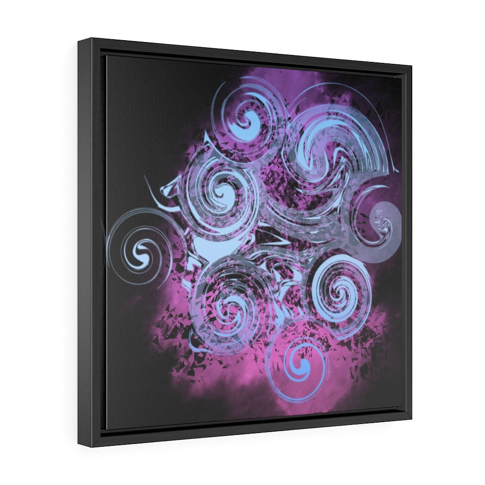 Thumbnail: Glowing Ghost Spiral Gears Gallery Canvas Wraps With Square Frame