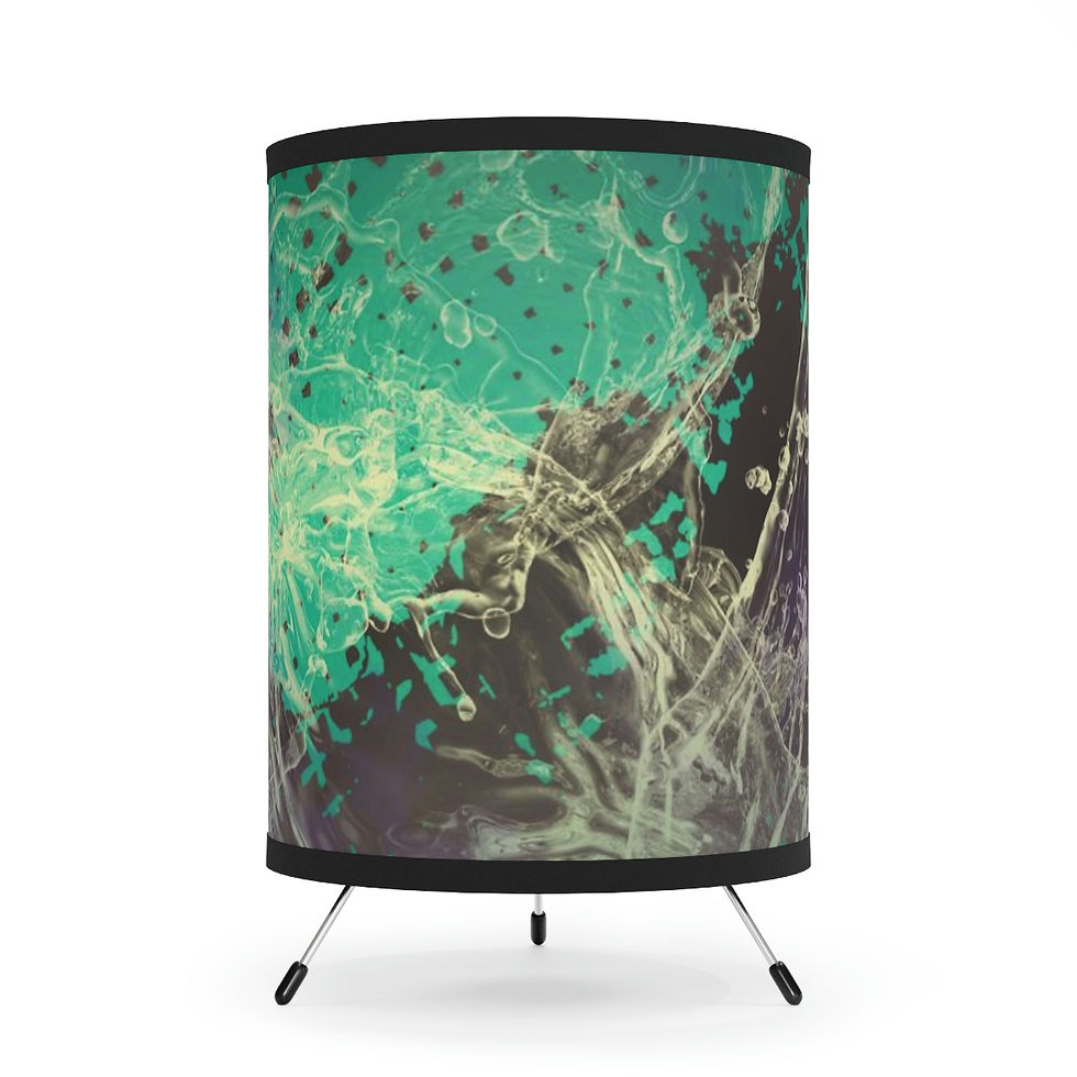 Thumbnail: Turquoise Bliss Waves Tripod Lamp 
