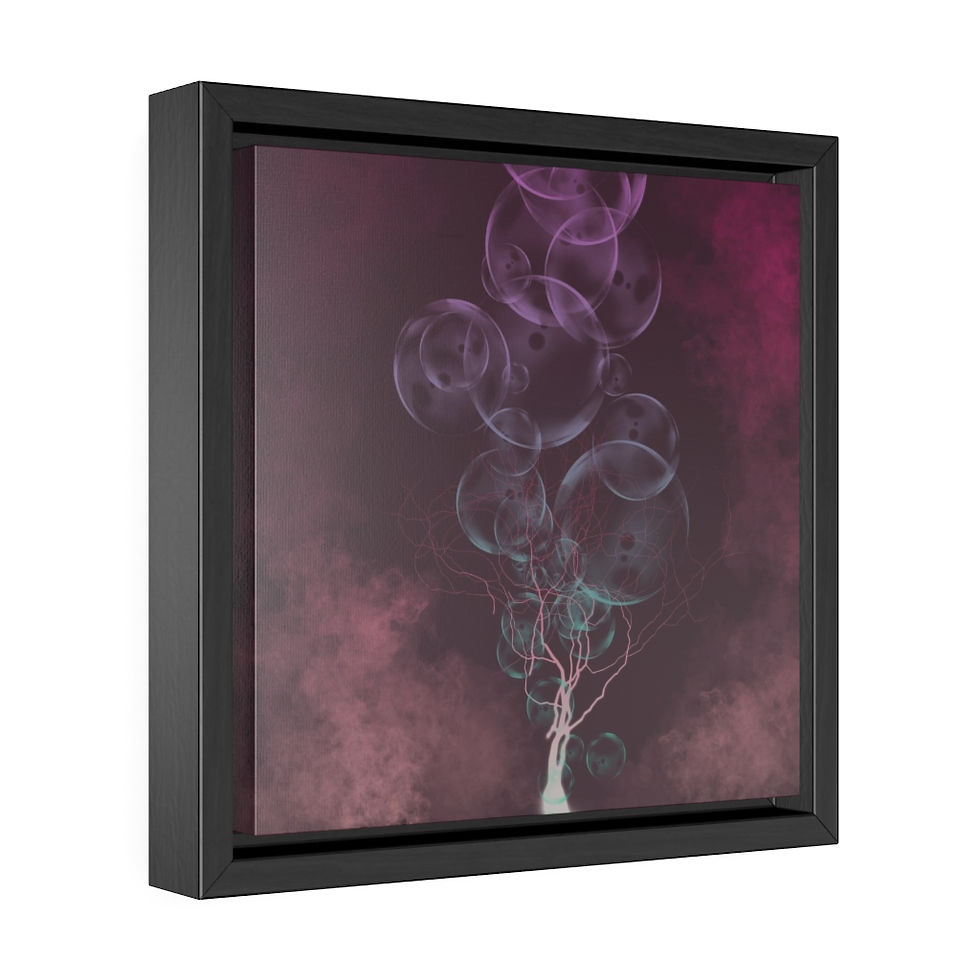 Thumbnail: Poly-Chromatic Peace Gallery Canvas Wraps With Square Frame