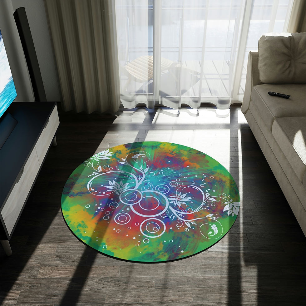 Thumbnail: Rainbow Bouquet Round Rug