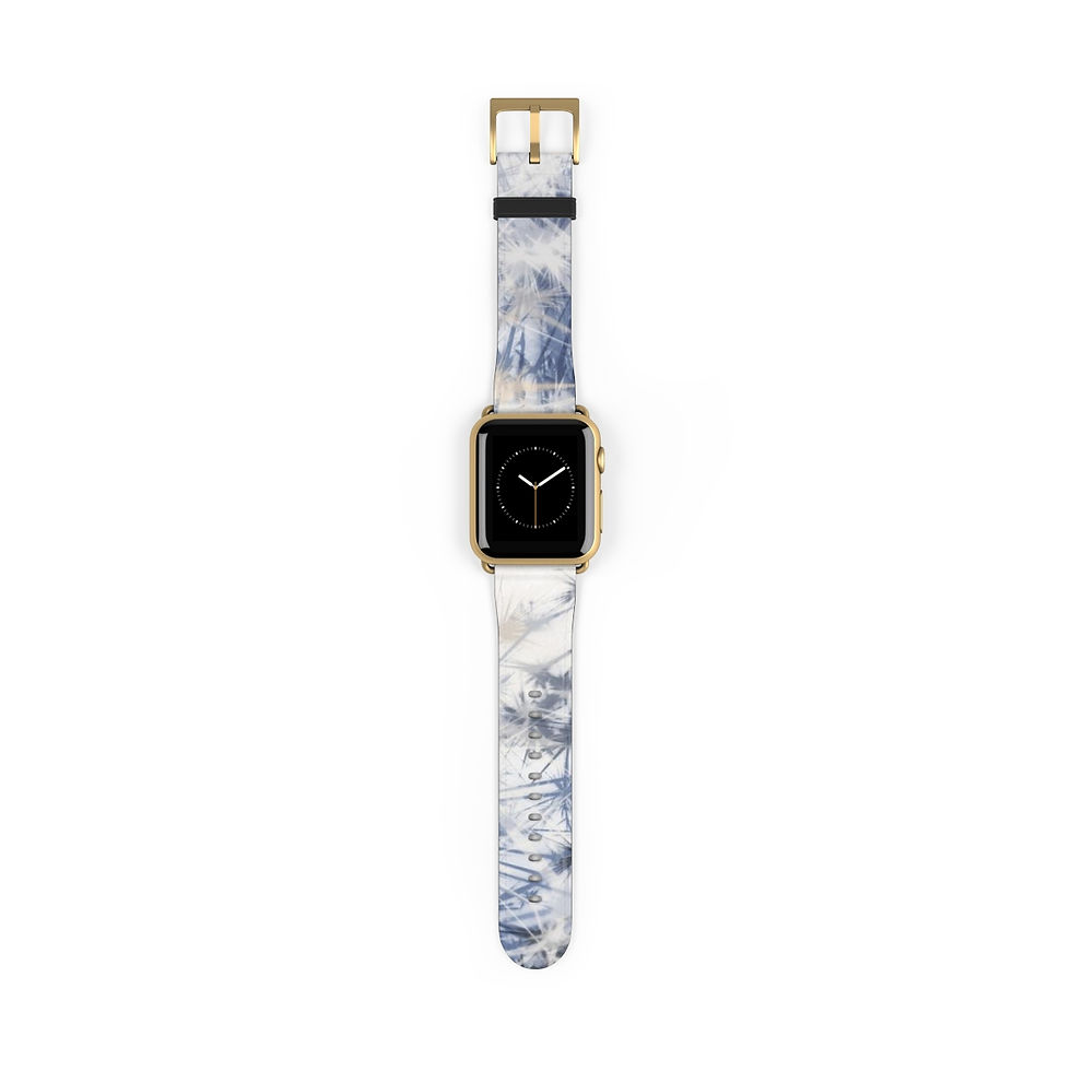 Thumbnail: Wintery Splintery Apple Leather Watch Band