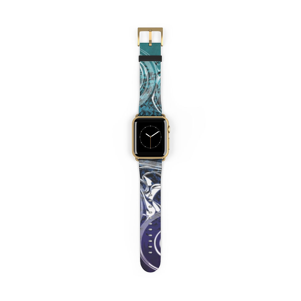 Thumbnail: Visionary Invisible Spiral Gears Apple Leather Watch Band