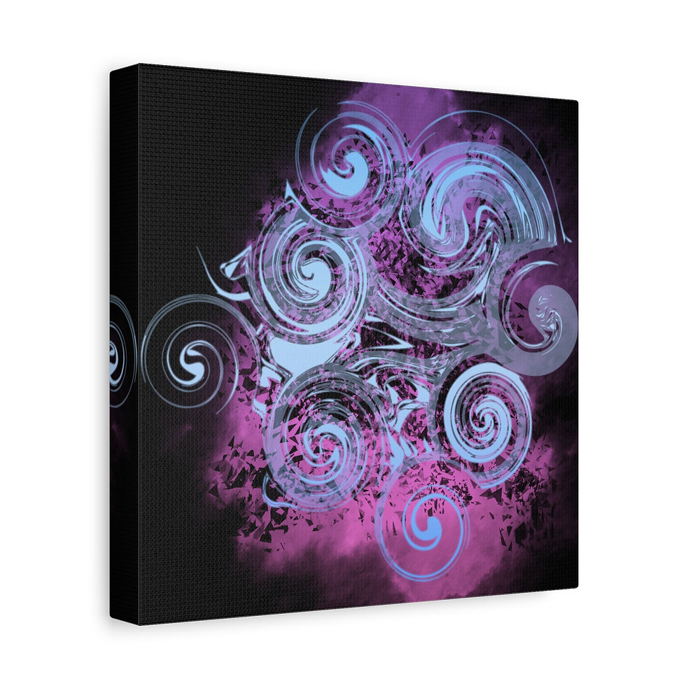 Thumbnail: Glowing Ghost Spiral Gears Canvas Gallery Wraps