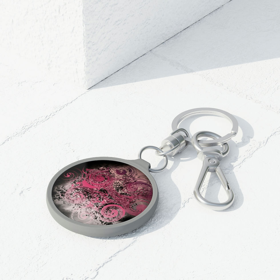 Thumbnail: Blushing Spiral Gears Keyring Tag