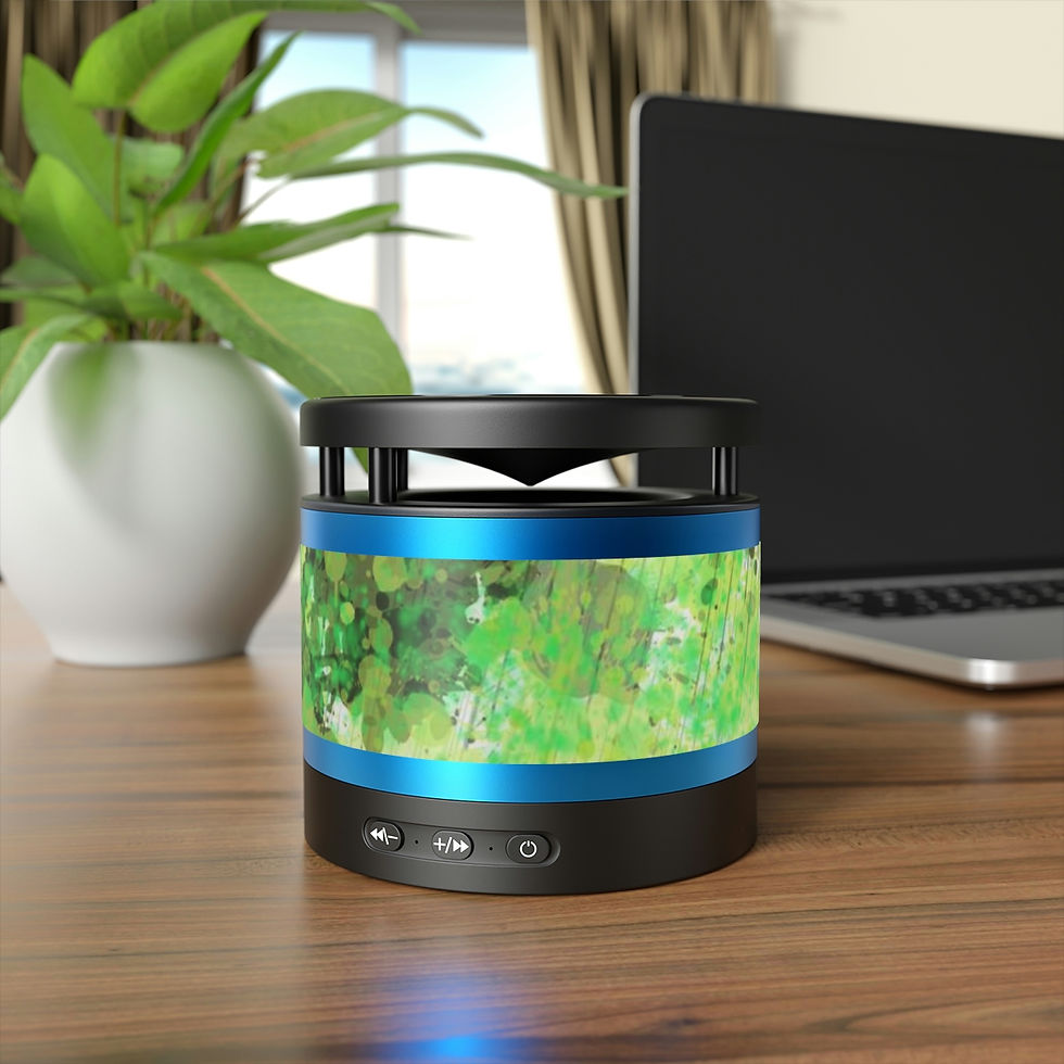 Thumbnail: Fuzzy Green Tree Metal Bluetooth Speaker and Wireless Charging Pad