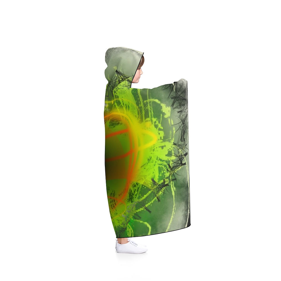 Thumbnail: Neon Heart Burst Hooded Blanket