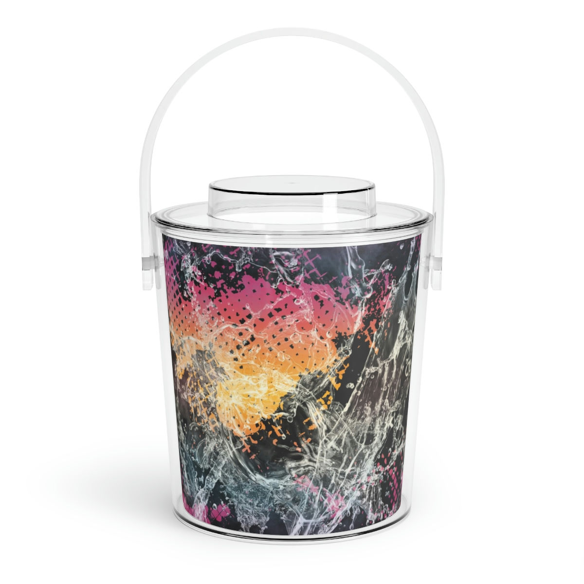 Cool Calming Color Waves Ice Bucket with Tongs