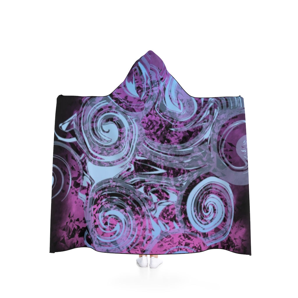 Glowing Ghost Spiral Gears Hooded Blanket