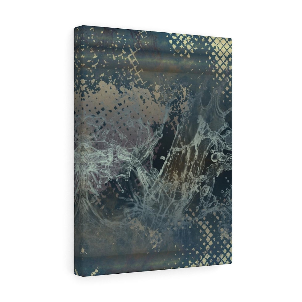 Thumbnail: Coral Horizon Waves Canvas Gallery Wraps